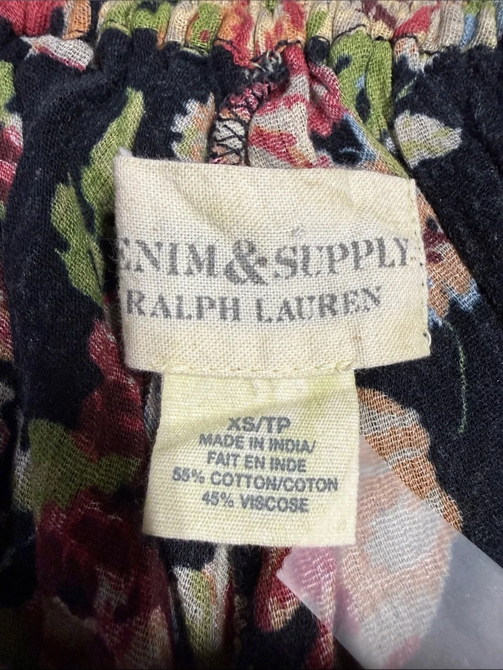 Denim & Supply Ralph Lauren Black Floral Circle Skirt - Picture 2 of 6